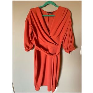 Peach/orange midi dress